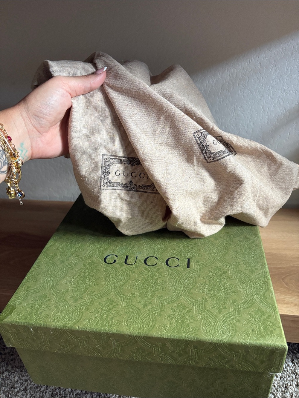 Gucci Beige/Brown GG Canvas Platform Slide Mules - Picture 2 of 8